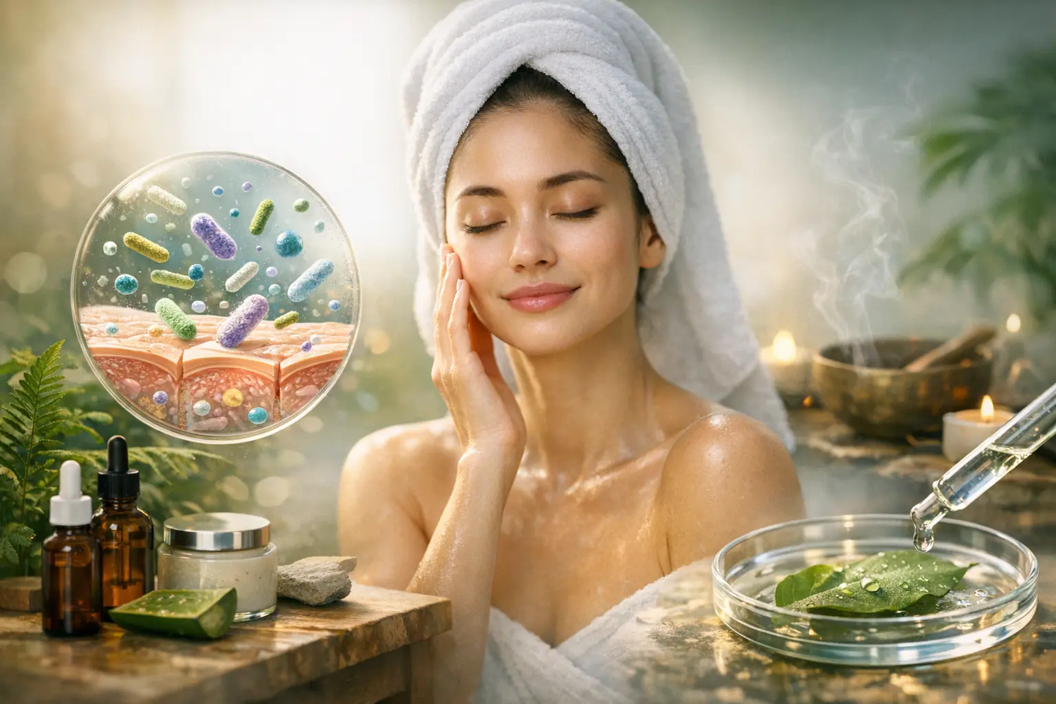 Alternative text = Microbiome‑friendly skincare & simplified self‑care