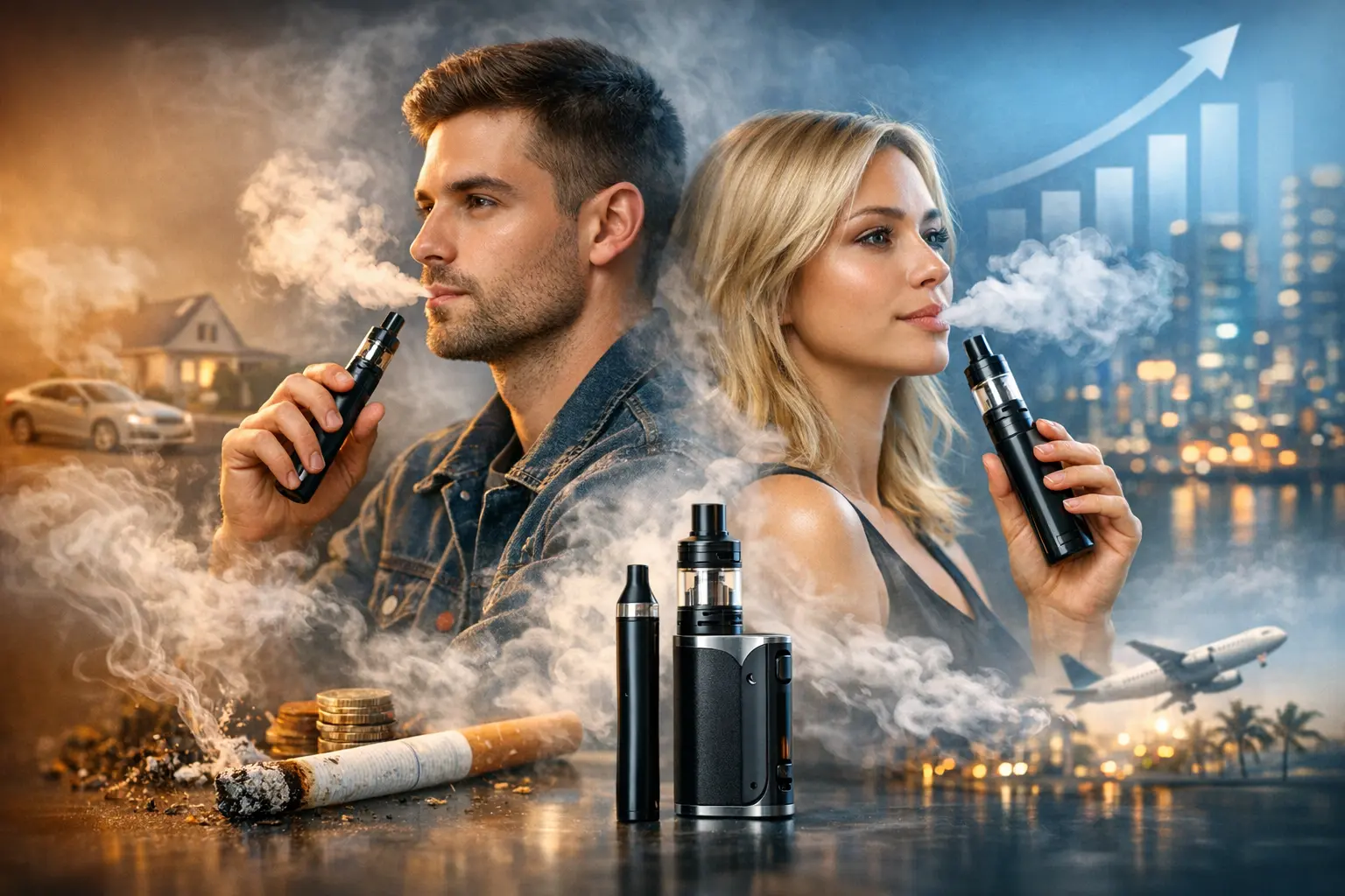 Alternative text = The advantages of the electronic cigarettes